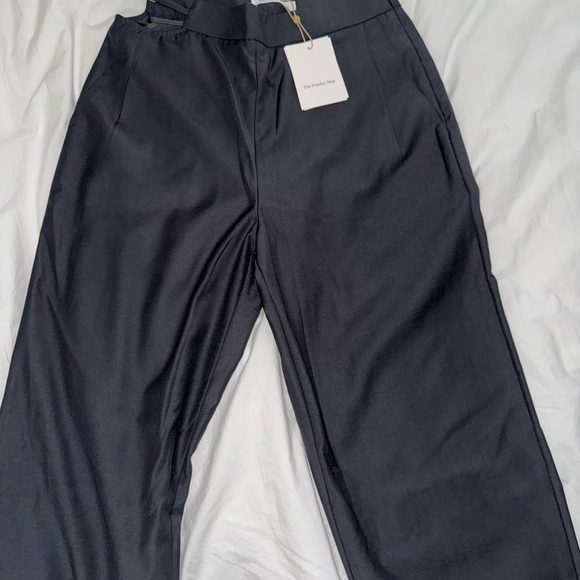 NWT The Frankie Shop Charcoal Wide Leg Pants - Picture 4 of 6
